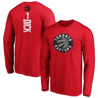 Men's Toronto Raptors Gradey Dick Red Backer Long Sleeve T-Shirt