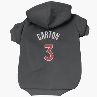 Toronto Raptors D.J. Carton Black  Red Dog & Cat Pet Hoodie