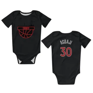 Toronto Raptors Ochai Agbaji Black  Red Newborn & Infant Bodysuit