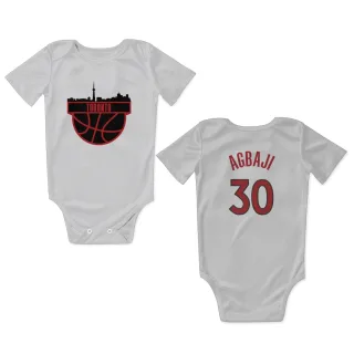 Toronto Raptors Ochai Agbaji White  Newborn & Infant Bodysuit
