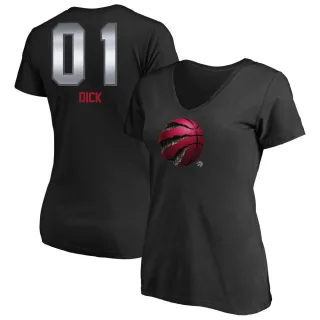 Women's Toronto Raptors Gradey Dick Black Midnight Mascot T-Shirt