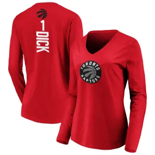 Women's Toronto Raptors Gradey Dick Red Backer Long Sleeve T-Shirt