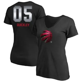 Women's Toronto Raptors Immanuel Quickley Black Midnight Mascot T-Shirt