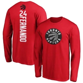Youth Toronto Raptors Bruno Fernando Red Backer Long Sleeve T-Shirt